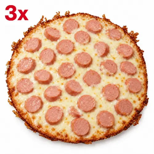 3 pizzas de salchicha (Pedir 2 horas antes)